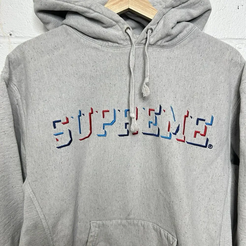 Supreme Drop Shadow Hooded Sweatshirt “Heather Gray” FW20 - Picture 3 of 11